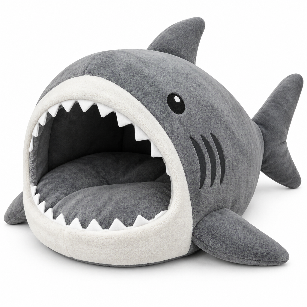 Luxury Plush Shark Pet Bed
