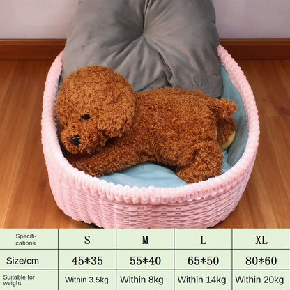 Dog House Winter Warm Dog Bed Half-Enclosed Pet Dog House Cat Bed Pet Mat Pet Cage Pet Enclosure